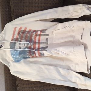 Roots of Fight Large Ivory Muhammad Ali USA Flag Hoodie